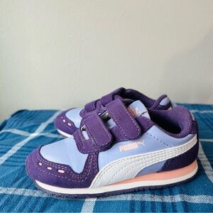Puma Cabana Racer toddler purple pink Velcro sneakers size 7